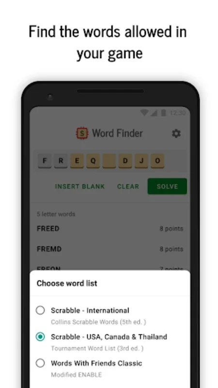 Word Finder for SCRABBLE: Chea - Enhance Android Scrabble Play