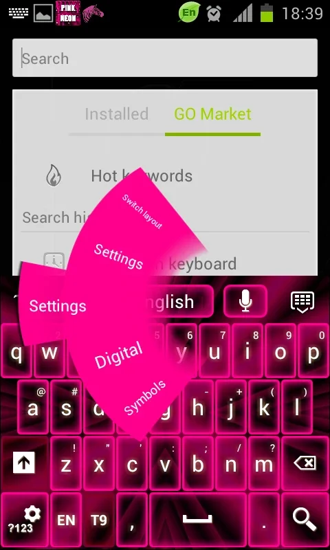 Pink Neon Keyboard GO for Android - Unlock Artistic Typing