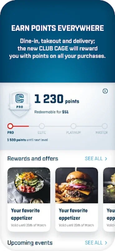 Club Cage for Android: Earn Dining Rewards