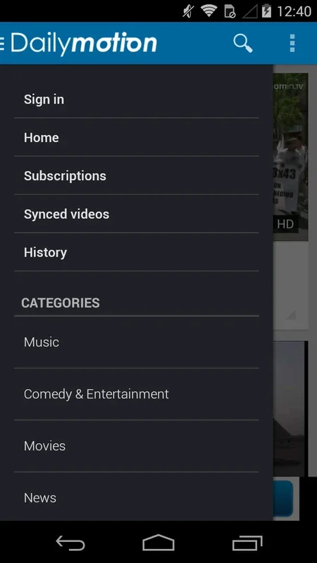 dailymotion for Android - Explore Diverse Video Content