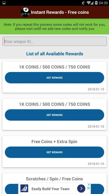 Pool Instant Reward Daily Free Coins for Android - Enhance Your 8 Ball Pool Experience