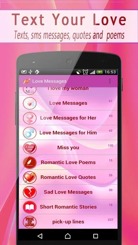 Love Messages for Android - Express Your Love Effortlessly