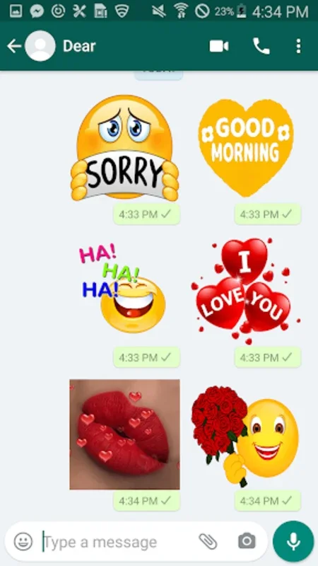 IKiss Love Stickers - Free for Android on WhatsApp - No Downloading Needed