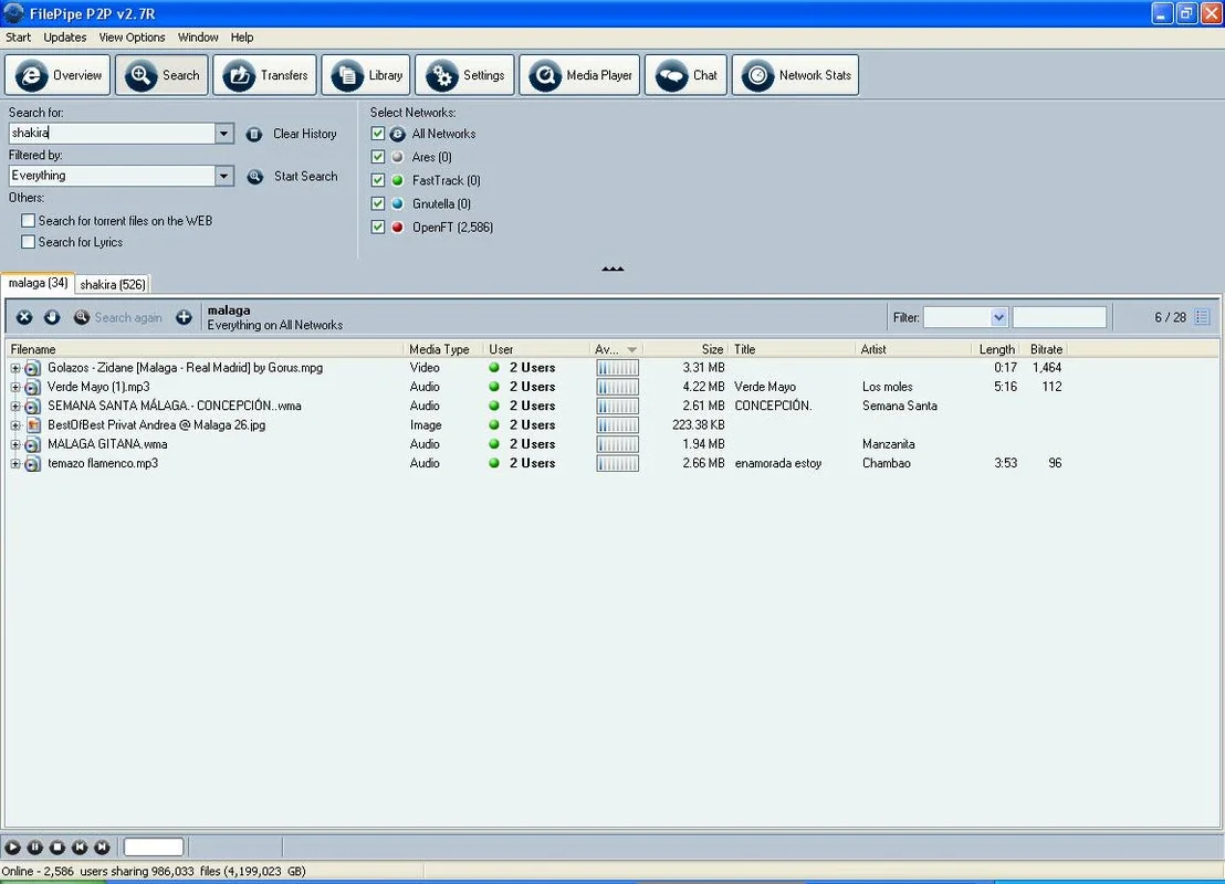 FilePipe P2P for Windows - Access Global Multimedia Files