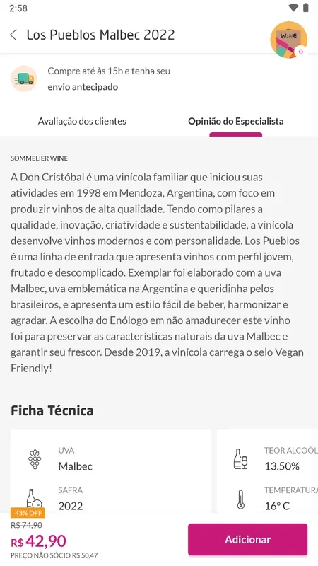 Wine: Loja e Clube de Vinhos for Android - Explore the World of Wines