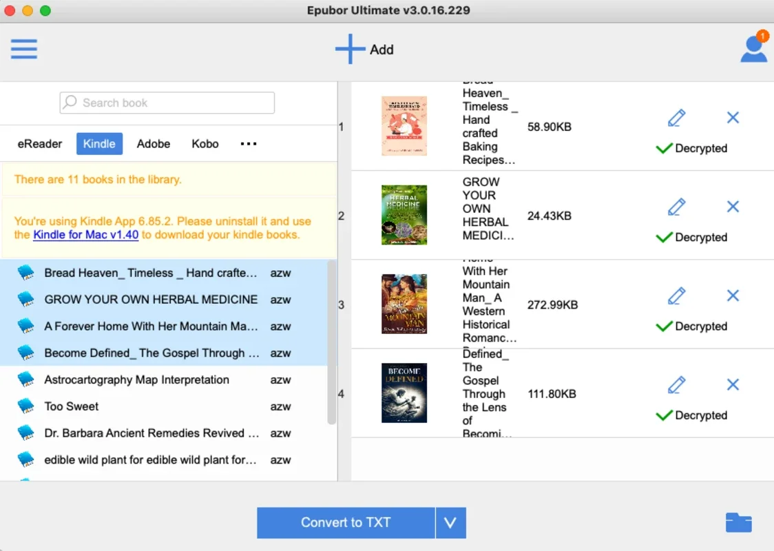 Epubor Ultimate for Mac - Simplify eBook Conversions