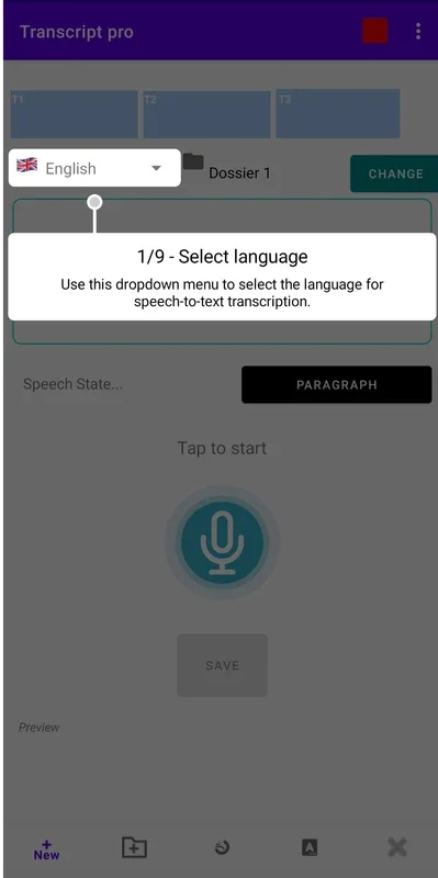 Transcript speech to Word for Android - Capture Thoughts Easily