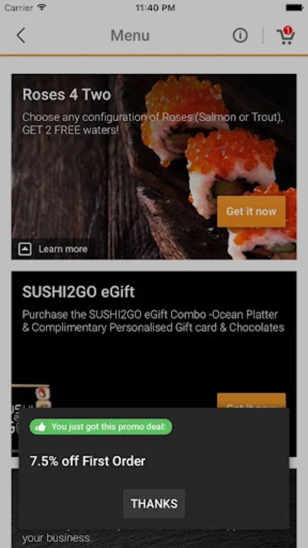 SUSHI2GO ZA for Android - Convenient Sushi Ordering