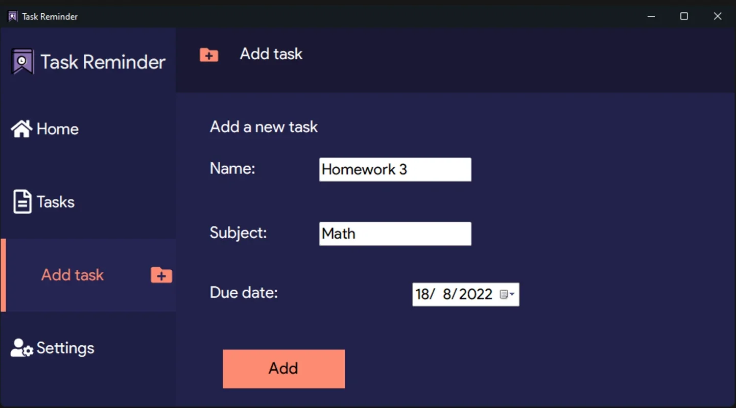 TP Reminder: Task Manager App for Windows