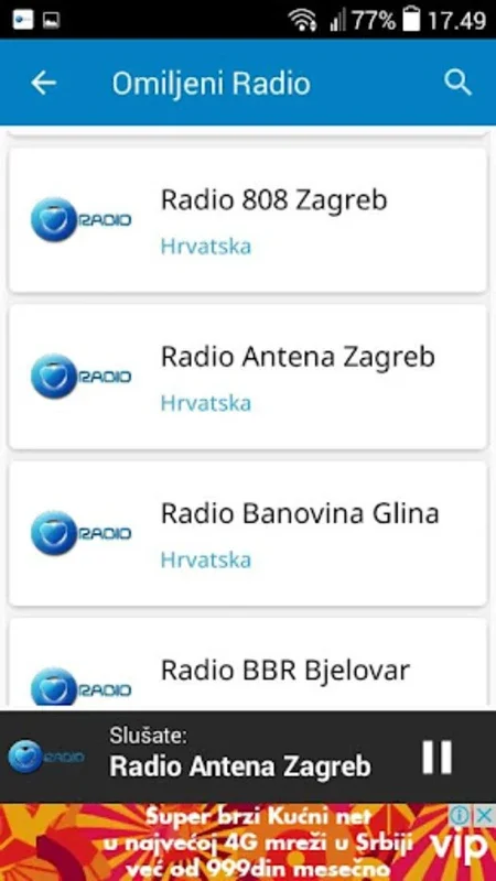 Omiljeni Radio for Android - Stream Balkan Radio Live