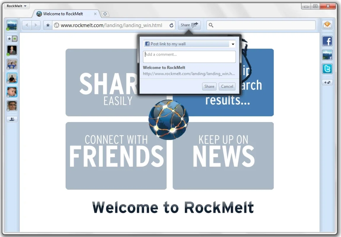 RockMelt for Mac - Seamless Facebook Integration