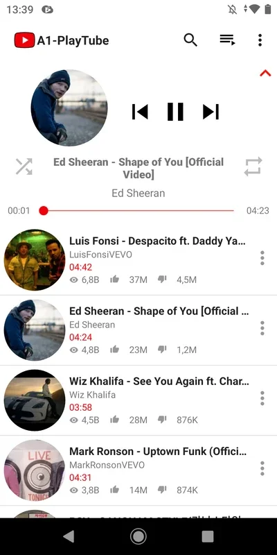 A1-PlayTube | YouTube Player for Android