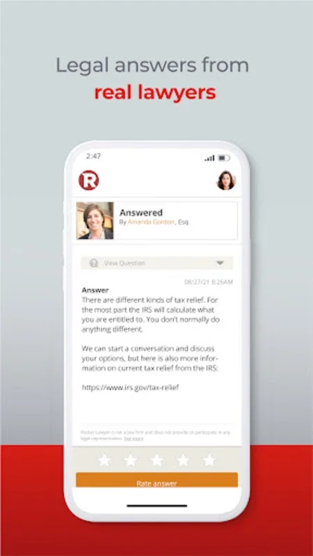 Rocket Lawyer Legal & Law Help for Android - No Downloading Required