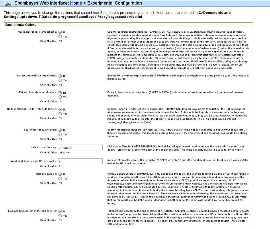 SpamBayes for Windows - Effective Spam Filtering