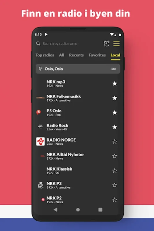 Radio Norway: Stream 440+ Norwegian Stations on Android