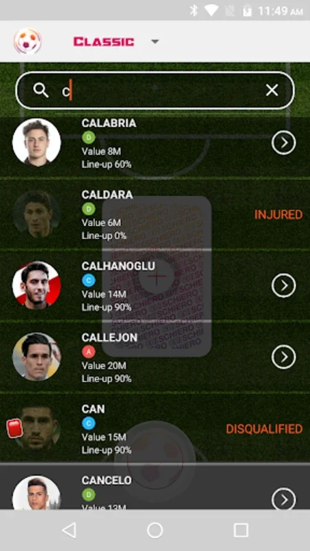 Chi Schiero for Android - Optimize Fantasy Teams