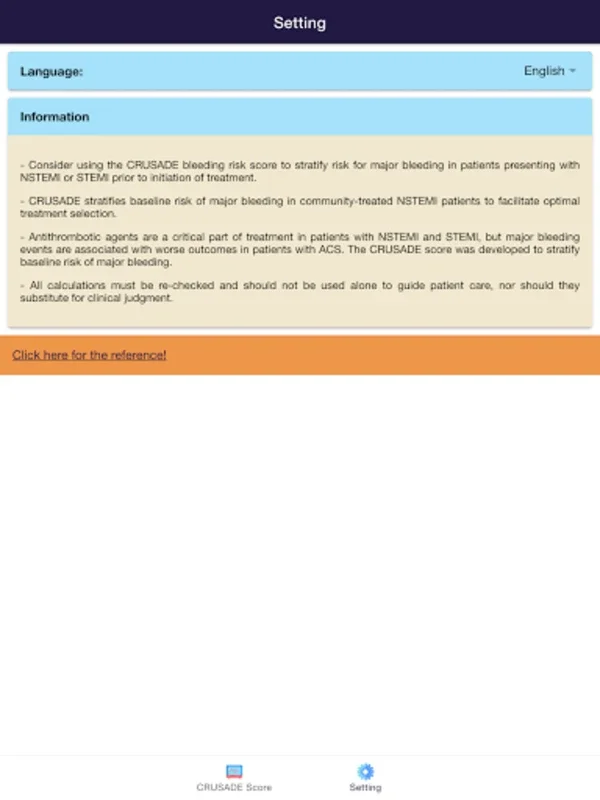CRUSADE Risk Score for ACS for Android - Accurate Bleeding Risk Calculator