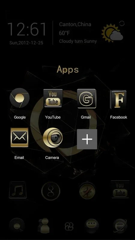 Black Gold GOLauncher EX Theme for Android: Elevate Your Style