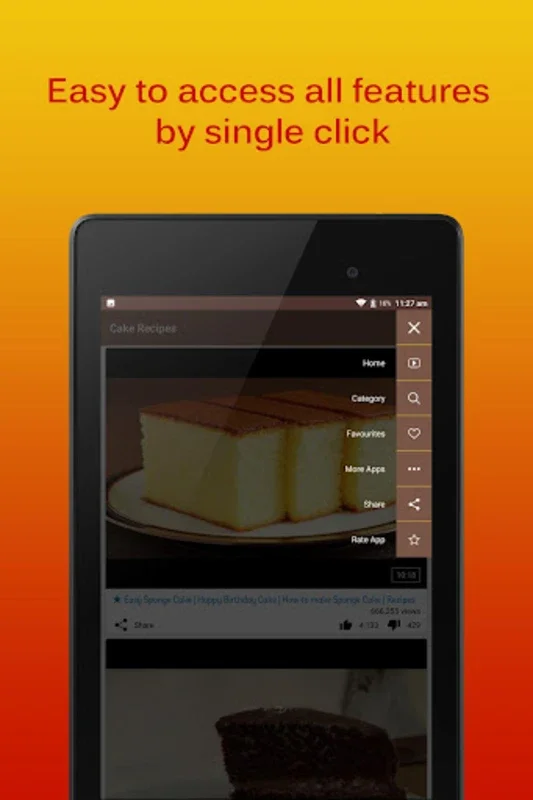 Cake Recipes Videos for Android: Diverse Tutorials