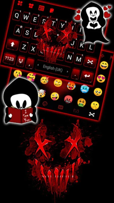 Neon Horror Mask Theme for Android: Transform Your Keyboard