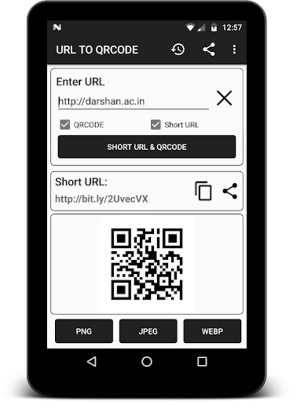 URL TO QRCODE for Android - Streamlined URL & QR Code Gen