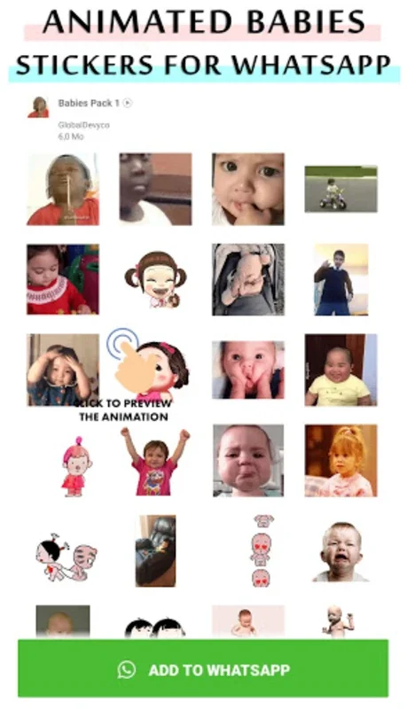 Animated baby WhastApp sticker for Android - Enhance Messaging