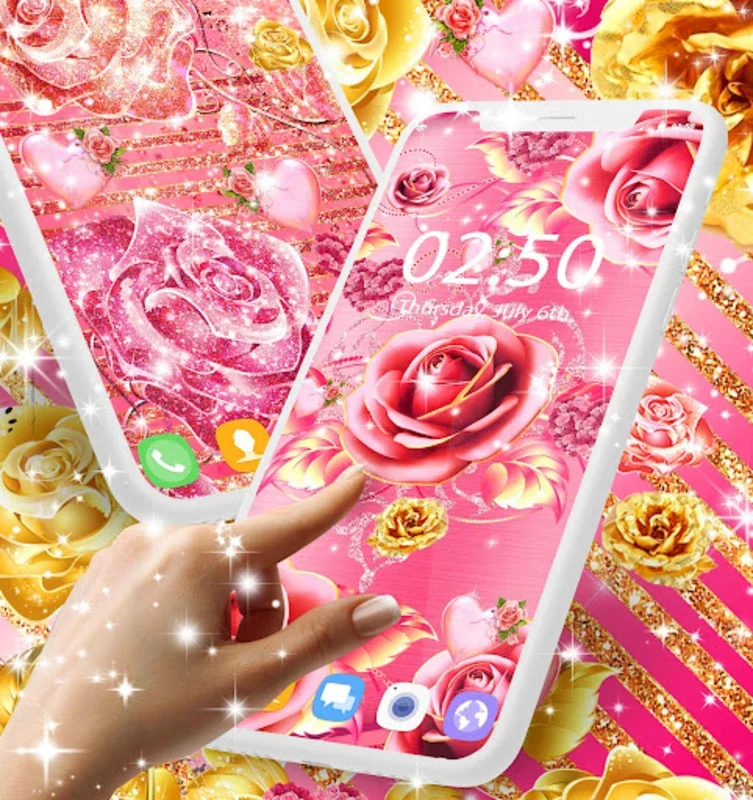 Pink Rose gold live wallpaper for Android - High-quality Animated Backdrops