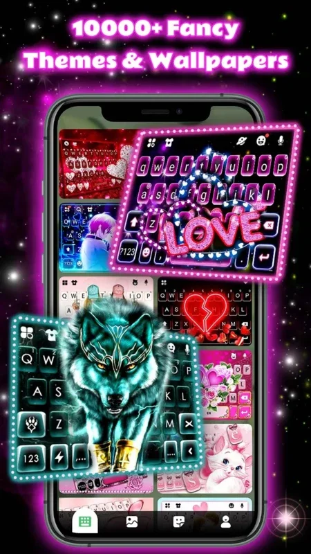 Neon Love Theme for Android - Customizable Keyboard