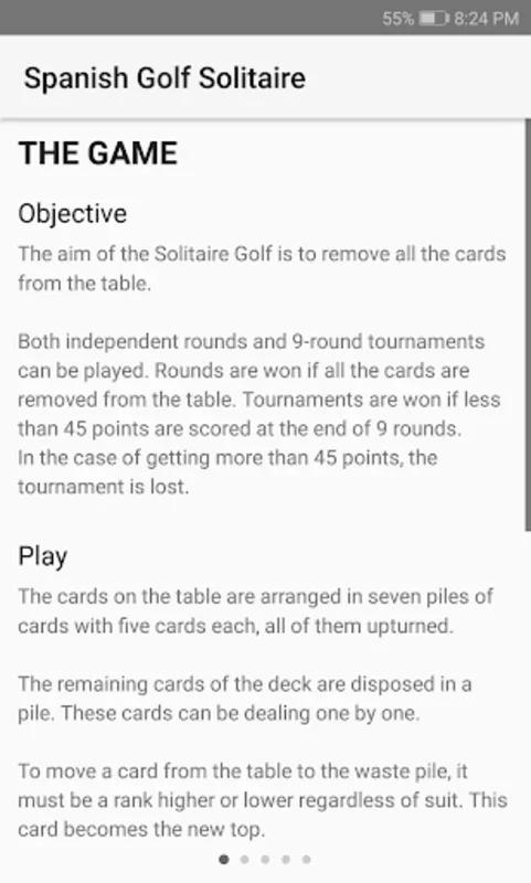 Spanish Golf Solitaire for Android: Customizable Fun