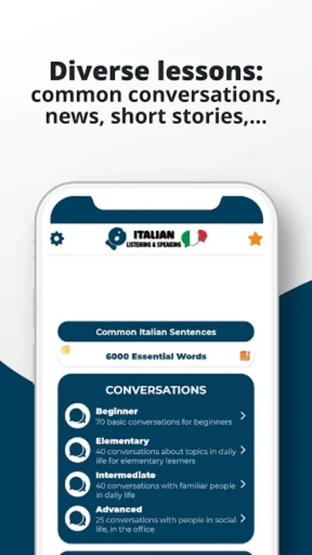 Italian ー Listening・Speaking for Android - No Downloading Needed