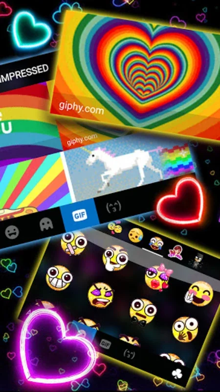 Neon Hearts Keyboard Theme for Android: Customizable & Stylish