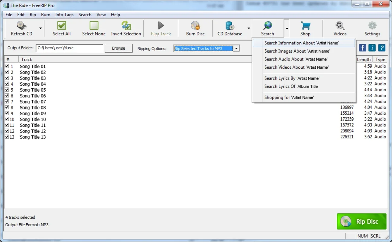 FreeRIP MP3 for Windows: Convert CDs to MP3, WAV, or OGG