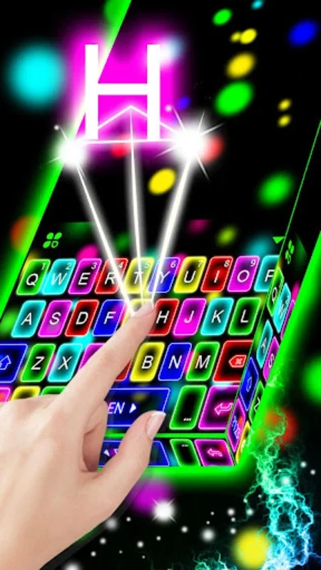 Thunder Neon Lights Keyboard T for Android - Stylish Typing