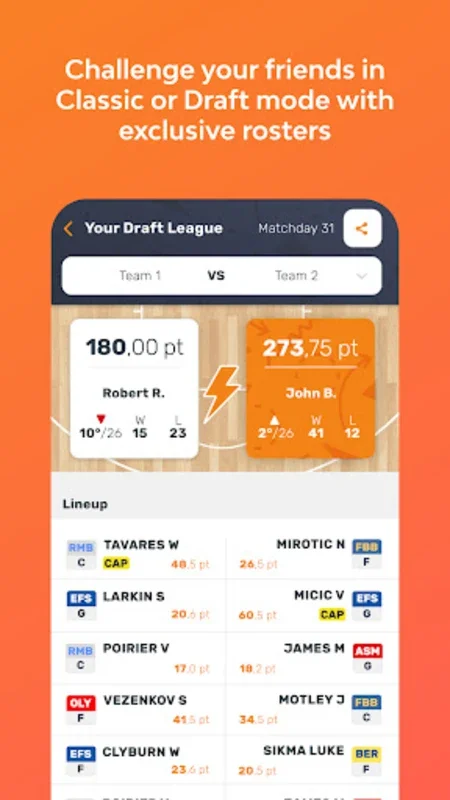 EuroLeague Fantasy Challenge for Android - Immersive Basketball Management