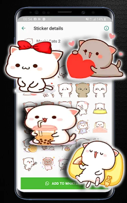 Mochi Peach Cat Stickers whats for Android - Expressive Messaging