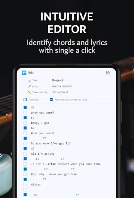 JSongSheet for Android - Ideal for Music Lovers