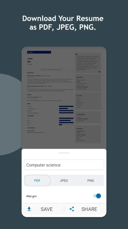 DGCV for Android - Create Professional Resumes