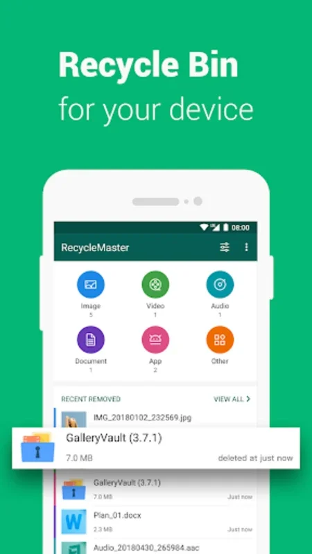 RecycleMaster: Recovery File for Android - No Downloading Required