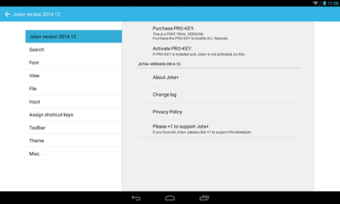 Jota+ for Android - An Efficient Text Editor