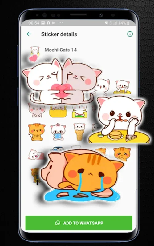 Mochi Peach Cat Stickers whats for Android - Expressive Messaging