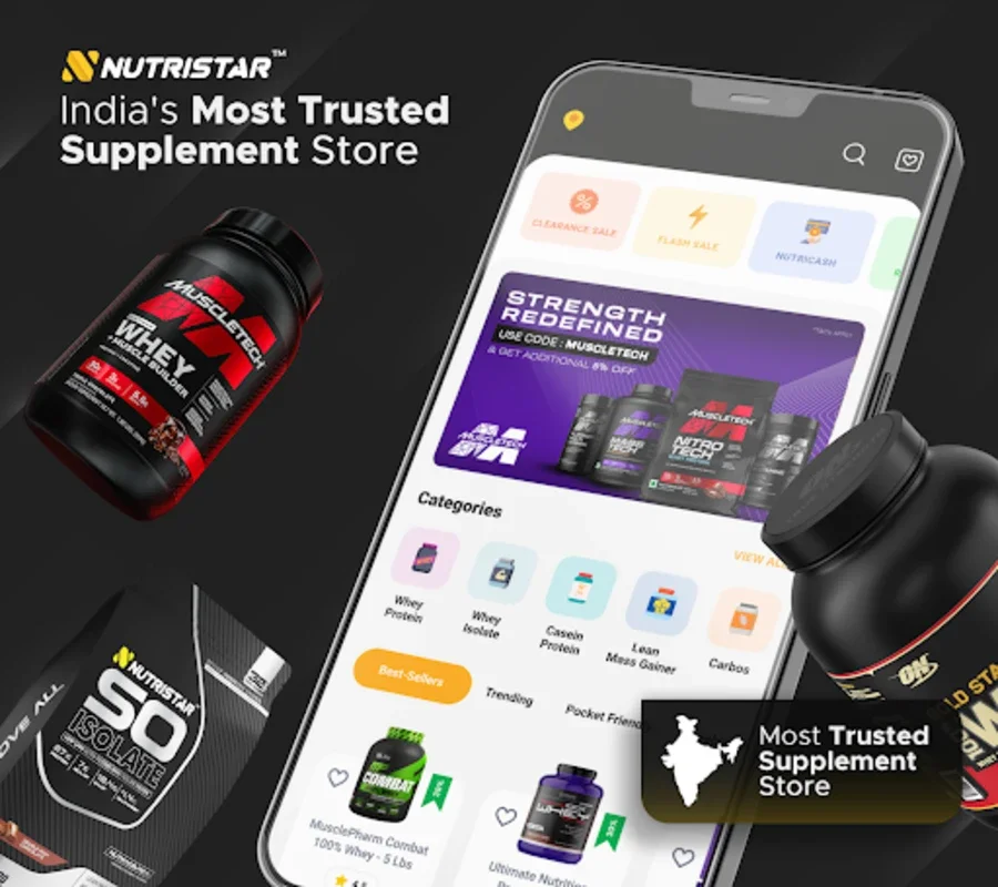 Nutristar: Genuine Supplements for Android - Premier Fitness Aid