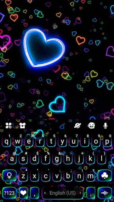 Neon Hearts Keyboard Theme for Android: Customizable & Stylish