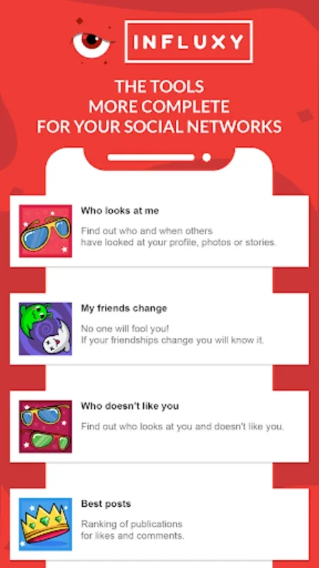 Influxy for Android: Track Social Network Followers