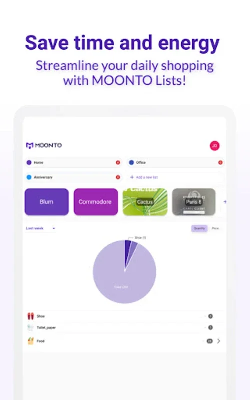 Moonto - Shopping List Maker for Android: Streamline Your Shopping