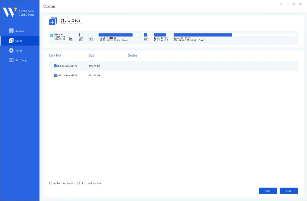 Wittytool DiskClone for Windows - Efficient Disk Cloning