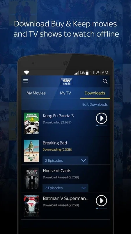 Sky Store for Android - Stream and Download Latest Content