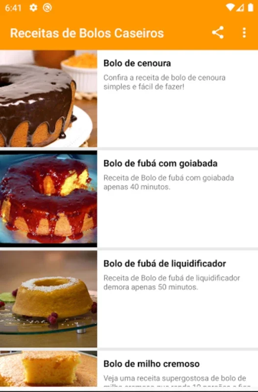 Receitas de Bolos Caseiros for Android: Delicious Homemade Cakes