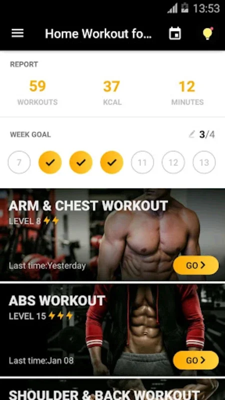 Home Workout for Men for Android - Build Muscle & Burn Fat