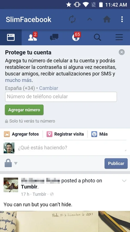 Slim Social for Facebook for Android - Lightweight Option