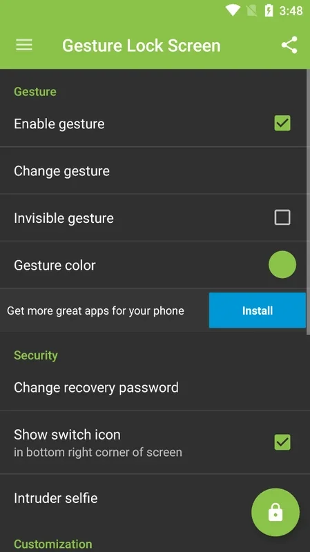 Pantalla de bloqueo con gesto for Android - Customize Your Lock Screen